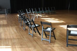 chairs in empty dance theater