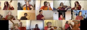 music students on zoom call