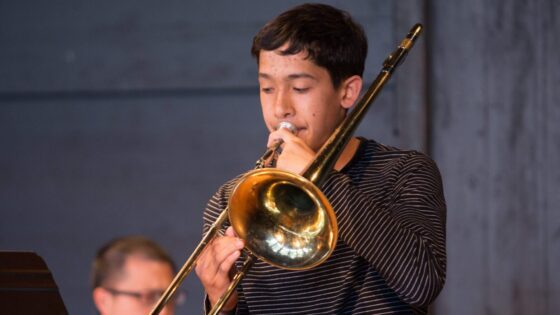 trombone student at east bay center